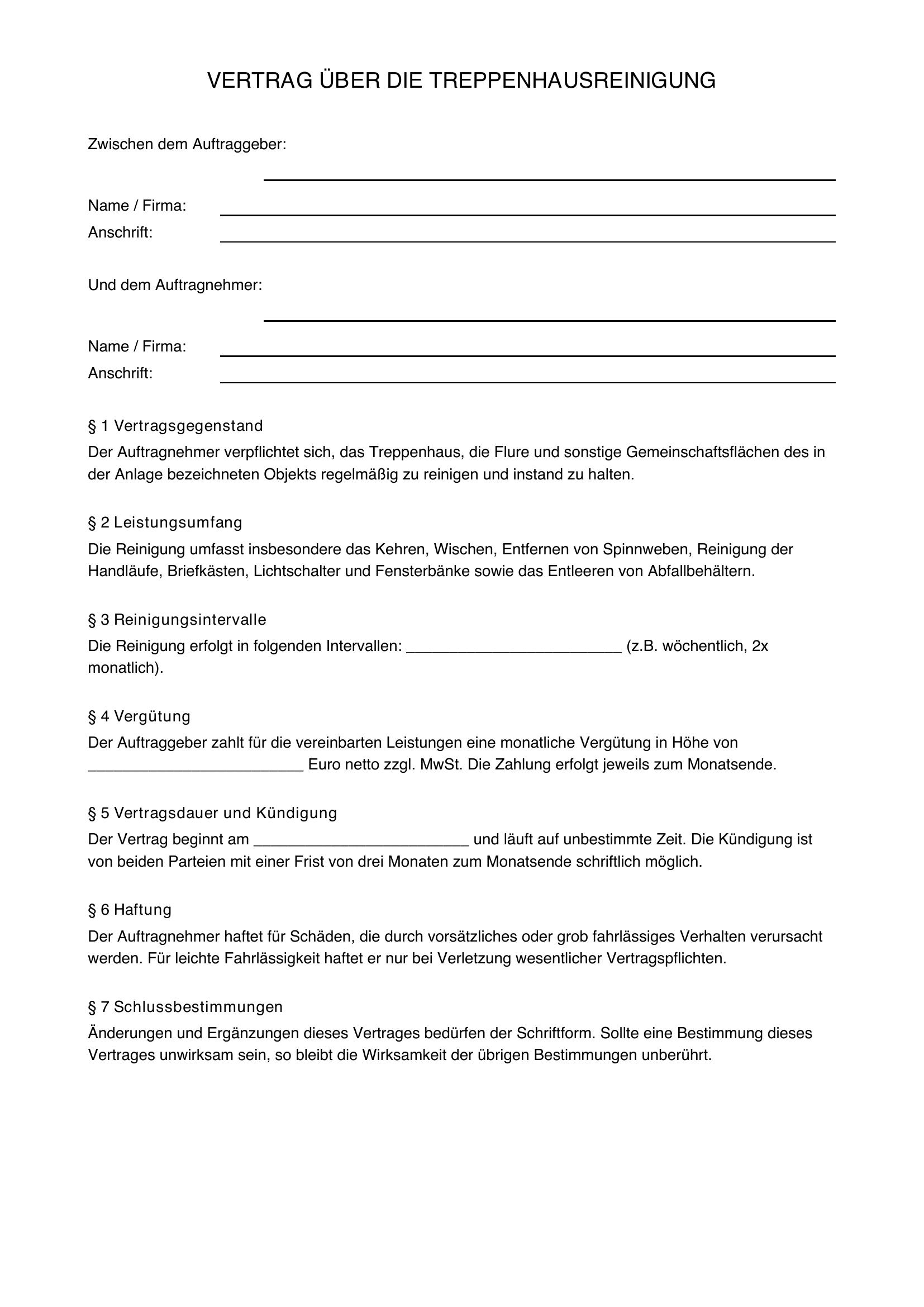 Treppenhausreinigung Muster
